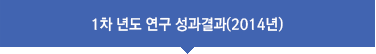 1차 년도 연구 성과결과(2014년)